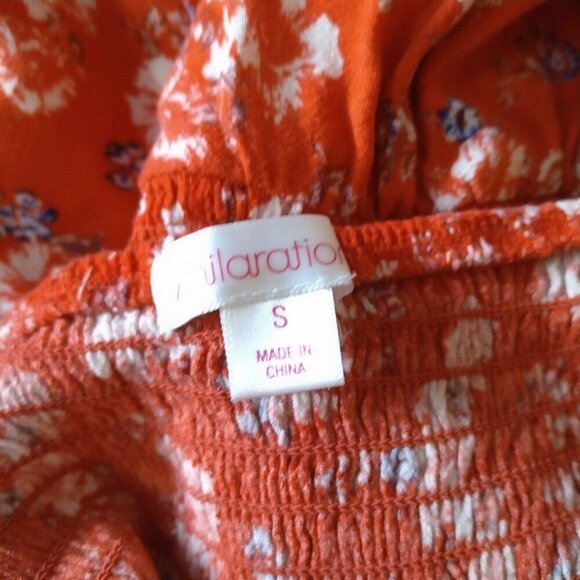 Xhilaration Women's Small Sleeveless Wide Leg Jumpsuit Smocked Boho Floral - Picture 8 of 8